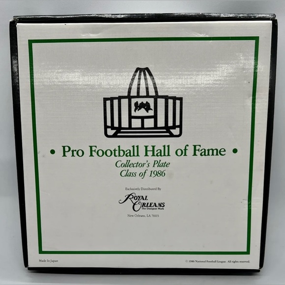 Pro Football Hall Of Fame-Class Of 1986-Collector’s Plate-Serial #868 with COA - Picture 6 of 9